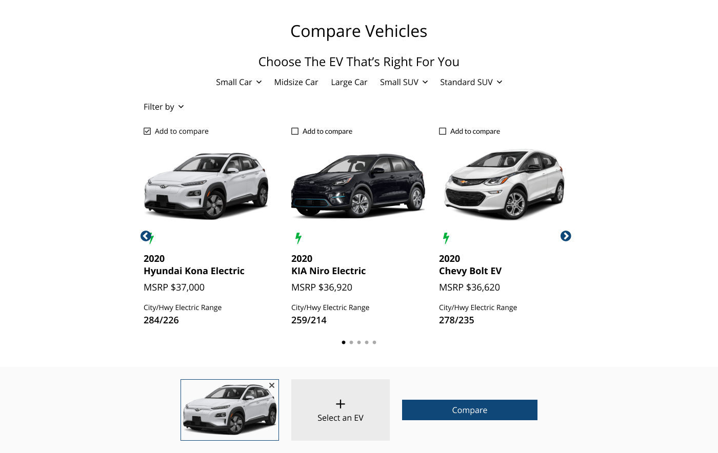 1.3.0 Compare vehicles